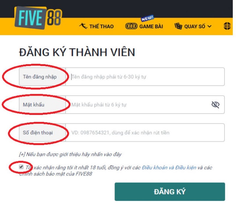 đăng ký five88